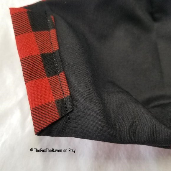 Buffalo Check Christmas Holiday Fitted Face Mask - Picture 6 of 7